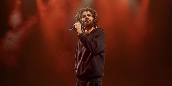 J Cole performing live in concert
